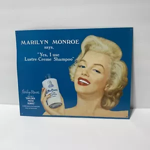 Marilyn Monroe Blechschild 16x12 Yes I use Lustre Cream Shampoo Metall Werbung Wand 1994 - Bild 1 von 23