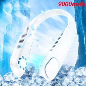 Bladeless Neck Fan Portable Cooler 9000mA USB Rechargeable Cooling Lazy Neckband - Picture 1 of 13