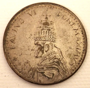 Catholic Pope Paul VI Anno Santo 1975 Silvered Bronze Commemorative Token Medal - Picture 1 of 2