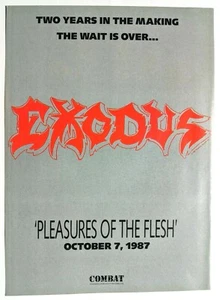 EXODUS / STEVE SOUZA / 1987 PLEASURES OF THE FLESH LP y anuncio impreso de revista de álbum - Imagen 1 de 1