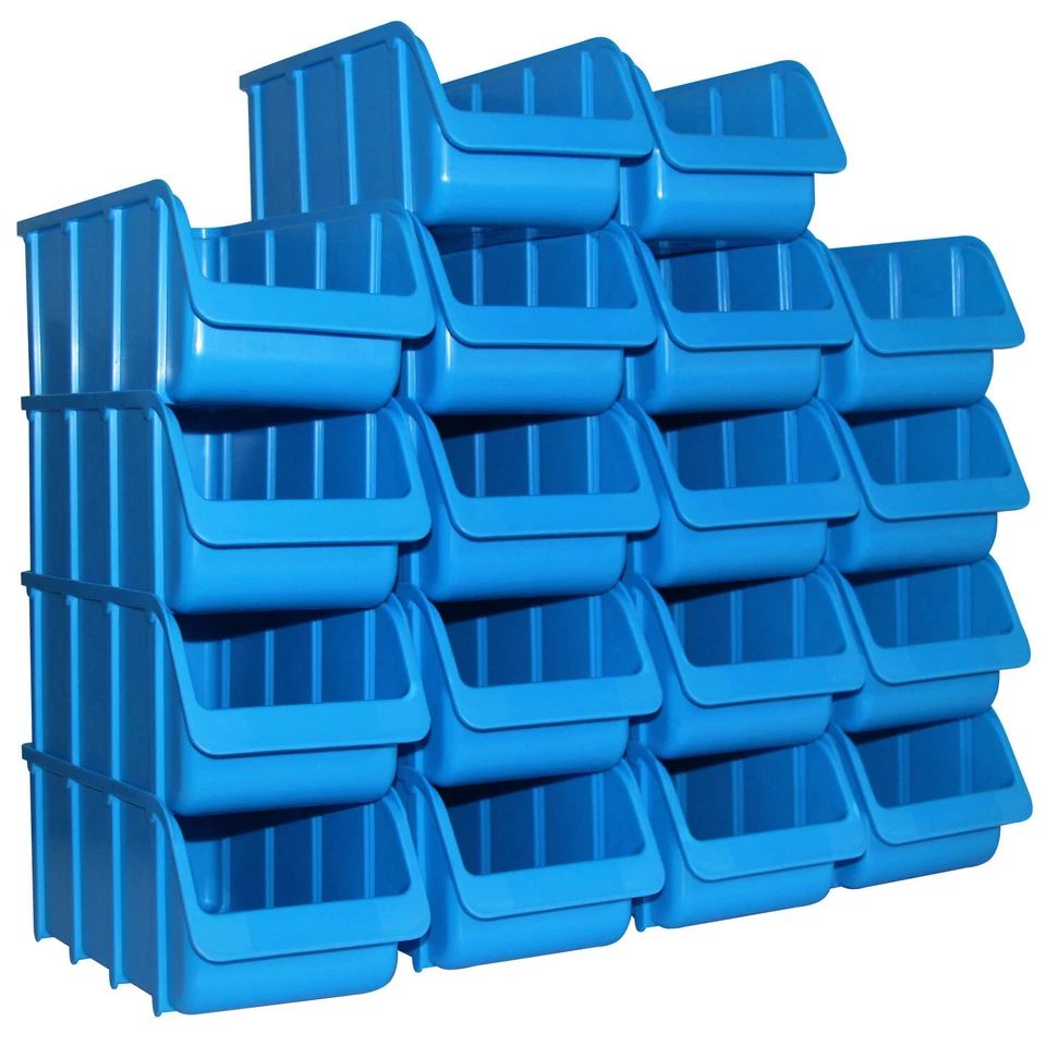 HÜNERSDORFF FÜR BAUPROFI 18x Sichtbox PP Größe 2/L blau NEU 18er Set Profi-Sichtboxen Sicht-Lagerboxen