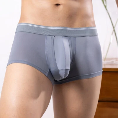 Calzoncillos boxer para hombre calzoncillos ropa interior bolsa abultada calzoncillos suaves transpirables Foto 1 de 4