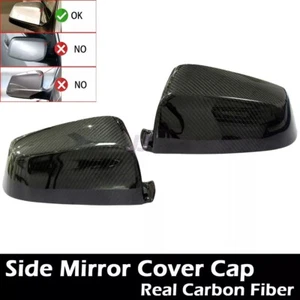 Gloss Real Carbon Side Mirror Trim RearView Cap Fits 08-10 E60 E61 535i 550i 528 - Picture 1 of 5