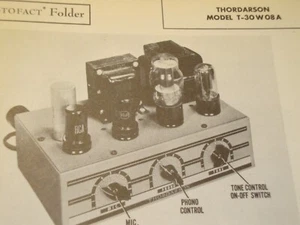 Original Sams Photofact Manual THORDARSON T-30W08A (8) - Picture 1 of 1