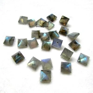 3MM-10MM NATURAL BLUE FLASHY LABRADORITE SQUARE CUT FACETED LOOSE GEMSTONE - Picture 1 of 3