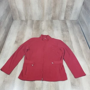 Talbots Damen Solid Fleece Full-Zip Jacke Rot Large Vintage - Bild 1 von 5