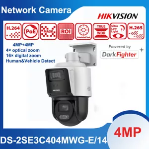Cámara IP Hikvision DS-2SE3C404MWG-E/14 TandemVu 4MP+4MP 4x PTZ PoE+ Luces dobles - Imagen 1 de 5