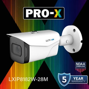LXIP8182W-28M PRO-X IP 8MP 2.8mm Len Low Lux Starlight WDR 98ft IR Bullet Camera - Picture 1 of 5