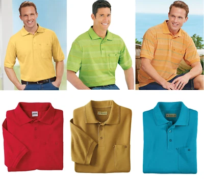 NEW Haband Men Classic Pique Knit Polo Rugby Top Shirt - Image 1 of 2