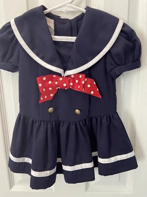 Vintage Baby Girl Dress Bonnie Baby New York Patriotic 4th Of July 18 months  - Image 1 of 4