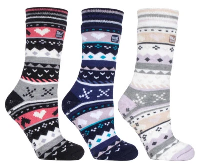 Soportes térmicos - Calcetines de invierno antideslizantes antideslizantes para mujer con empuñaduras Foto 1 de 3