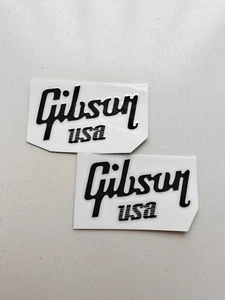 2Pcs New Headstock Vinyl UV Transfer RAISED Decals Sticker For Gibson USA Guitar - Picture 1 of 12