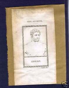 Joseph Addisson - Emperor Hadrian - RARE 1809 Copper Prints
