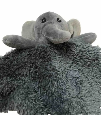 Baby Infant Elephant Security Lovey Handheld Blanket Lovey Plush Gray Square New Foto 1 de 4