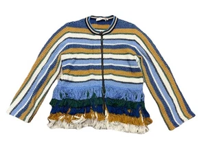 Chaqueta/Cárdigan Tory Burch Tejido con Flecos Talla XS Algodón Cremallera Completa - Imagen 1 de 8