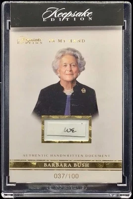 2024 Keepsake In My Hand Edition Barbara Bush Authentic Hand Written Document - Image 1 of 2