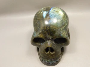 Skull Labradorite Stone Carving 6 inch Carved Crystal Gemstone #O30 - Picture 1 of 11