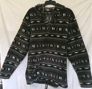 Rip Curl Deep Pile Herren Fleece Hoodie Pullover Y2K Surf/Strand Azteken Warm  - Bild 1 von 15