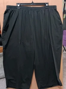 Jeno Neuman Size 24WP Black Petite Capris Shorter Length Stretch  Wide Leg  - Picture 1 of 6