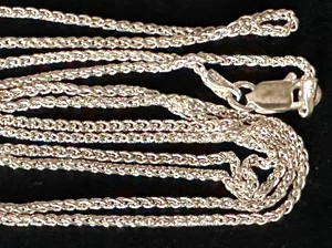 Vintage Necklace MARKED ITALY 925 STERLING SILVER Wheat Chain Jewelry lot y - Picture 1 of 5