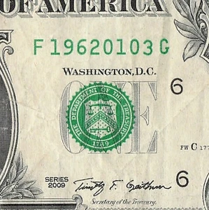 JAN 03 1962 Birthday Fancy Serial Number Date Note One Dollar Bill 01 03 1962 - Picture 1 of 11