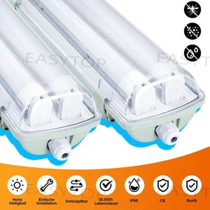 Lampada LED per ambienti umidi lampada da bagno lampada per vasca officina lampada al neon 60/120/150 cm DE - Foto 1 di 19