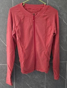 Chaqueta Lululemon Roja Brezo Chaqueta con Cremallera Pit To Pit 17" Aproximadamente M 8 - Imagen 1 de 5