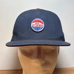 Vans Authentic "Off the Wall" Patch Snapback Cap - Adjustable Blue Hat - Picture 1 of 7