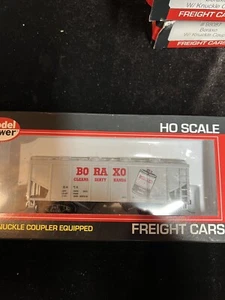 Model Train Layout HO 1:87 H0 Scale ModelPower Boraxo Covered Hopper Car New BOX - Picture 1 of 9