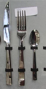 COMO NUEVO Patrón Plano Vintage 3 Piezas de Cena de Sambot Acero Inoxidable - Imagen 1 de 6