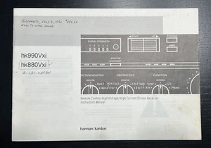 Harman Kardon 1988 hk990Vxi hk880Vxi receptor estéreo manual del propietario instrucciones - Imagen 1 de 6