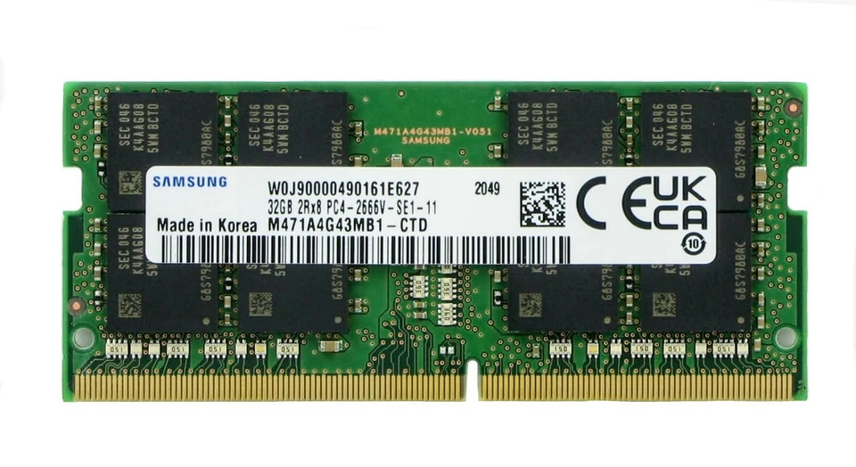Samsung M471A4G43MB1-CTD 32GB DDR4 2666MHz RAM 260 Pin 1.2v SODIMM Laptop Memory - Image 1 of 1