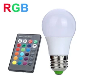 Lampadina a Led Lampada 5W WAT RGB Luce Colori Multicolor E27 Con Telecomando - Imagen 1 de 2