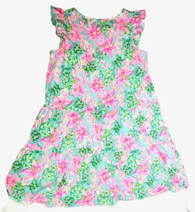 Lilly Pulitzer Girls Tiered Dress Size XL 12 14 Geanna Turtles Ruffle NWOT - Picture 1 of 13