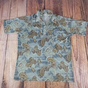 Camicia Lilly Dache Uomo XL Paisley Poliestere Manica Corta Un Bottone - Foto 1 di 8