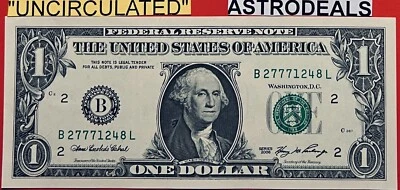 2006, RARE, "UNCIRCULATED" $ 2.OO NOTE w/ 1 TRIPLE, 777's TOGETHER, + PAIR, 2,2' - Image 1 of 2