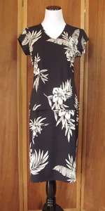 Vintage Axcess Deep Blue w/White Big Leaf Pattern Hawaiian Boho Gypsy USA M 2pc - Bild 1 von 11