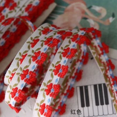 1.2cm Flower Jacquard Trimming Ribbon Material DIY Bow Hairpin Clothes Sew Craft - Image 1 of 4
