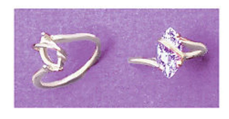 Anillo de plata de ley con faja de marquesa poco profunda de 12x6 mm ajuste pre-muescado talla 7 Foto 1 de 1