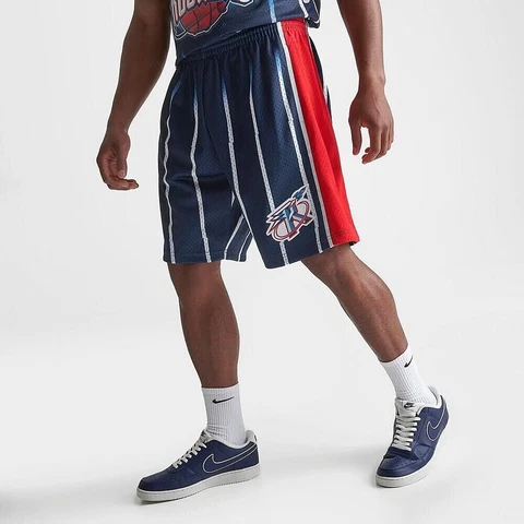 New Mitchell & Ness Houston Rockets NBA Swingman Road Shorts Men's Medium Blue Cover
