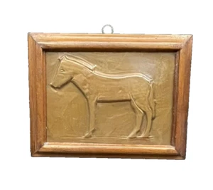 Marco de caballo de cobre martillado primitivo artesanal vintage 7x5 - Imagen 1 de 10