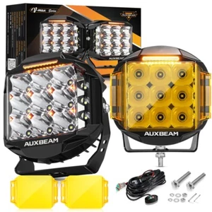 AUXBEAM 7"in LED Work Light Bar Side Shooter Pods Offroad Driving Amber DRL Lamp - Picture 1 of 12