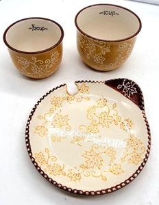 Temptations TEMP-TATIONS FLORAL LACE GOLD MESSBECHER und Löffelteller - Bild 1 von 6