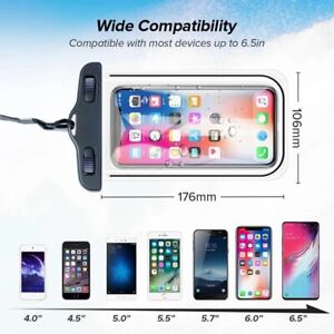 3 Packs Universal Waterproof Phone Pouch Floating with Neck Lanyards, Clear 