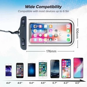 3 Packs Universal Waterproof Phone Pouch Floating with Neck Lanyards, Clear - Picture 1 of 6