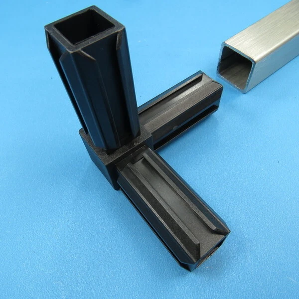 Steckfitting Kunststoff Ecke 90° Für Vierkantrohr Quadratrohr 20x20 Und 25x25 PA