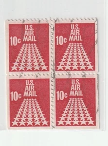 1968 US Stamps Scott C72 10 Cent 50 Star Runway Block of 4 - Picture 1 of 2