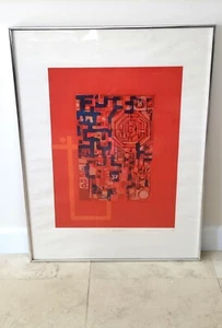 DORIS CAREY "Labryinth 5" Abstract Print on Paper no. 3/11 1968 Rochester NY - Bild 1 von 17