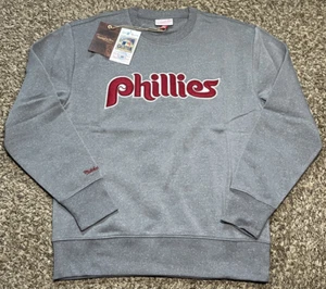NEW Mitchell & Ness Philadelphia Phillies MLB Snow Washed Crewneck (Medium) - Picture 1 of 3