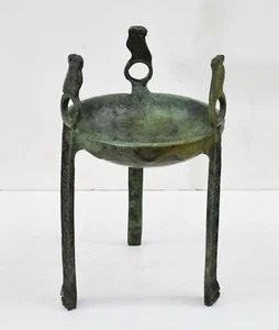 Pure Bronze mini Tripod with Owls - Homer Winner Prize - Apollo Delphi Oracle - Imagen 1 de 4